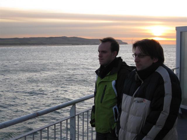 Benny und Claudius kurz vor Calais - Rückfahrt